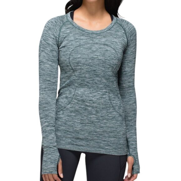 Lululemon Run: Swiftly Tech Long Sleeve Crew Neck Activewear T-Shirt Green 6 - Picture 1 of 7